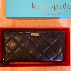 Kate Spade Black Quilted Leather Wallet